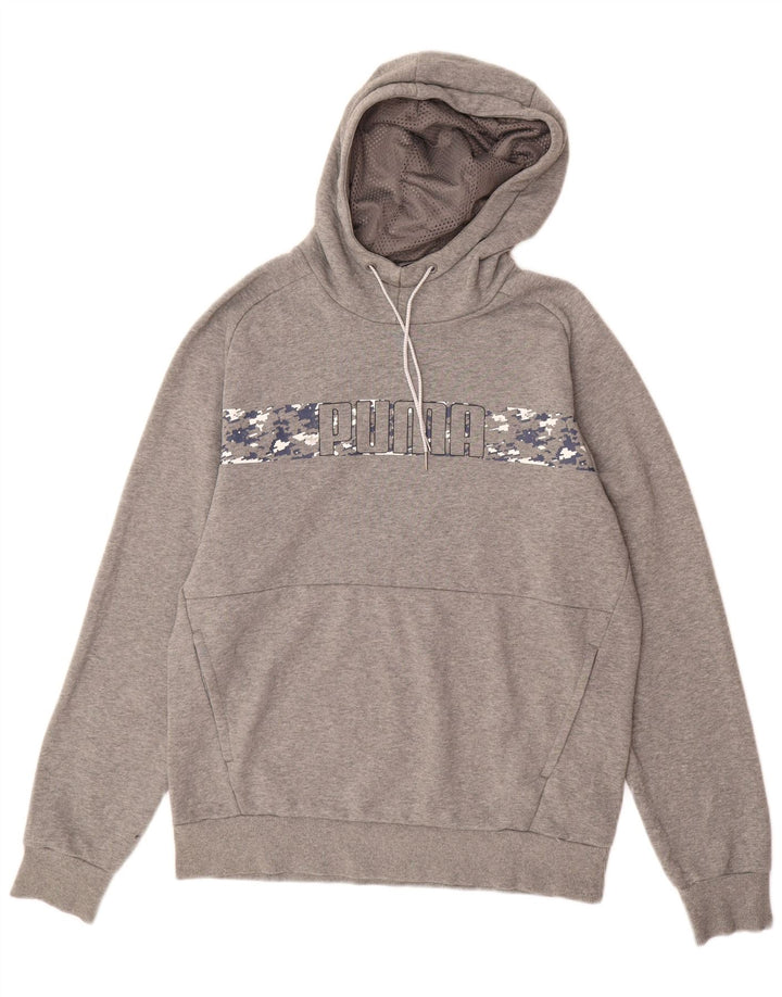 PUMA Mens Graphic Hoodie Jumper Médio Algodão Cinza