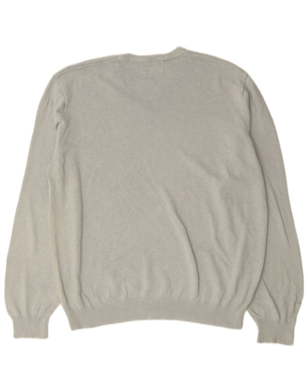Suéter masculino Marks & Spencer com decote em V 2XL algodão cinza
