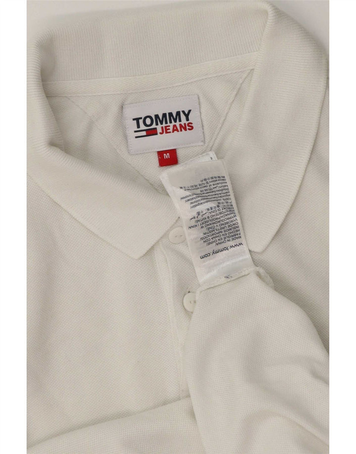 Camisa polo masculina Tommy Hilfiger de algodão branco médio