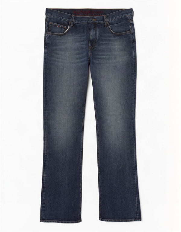 Tommy Hilfiger Mens Bootcut Jeans W38 L34 Navy Blue Cotton