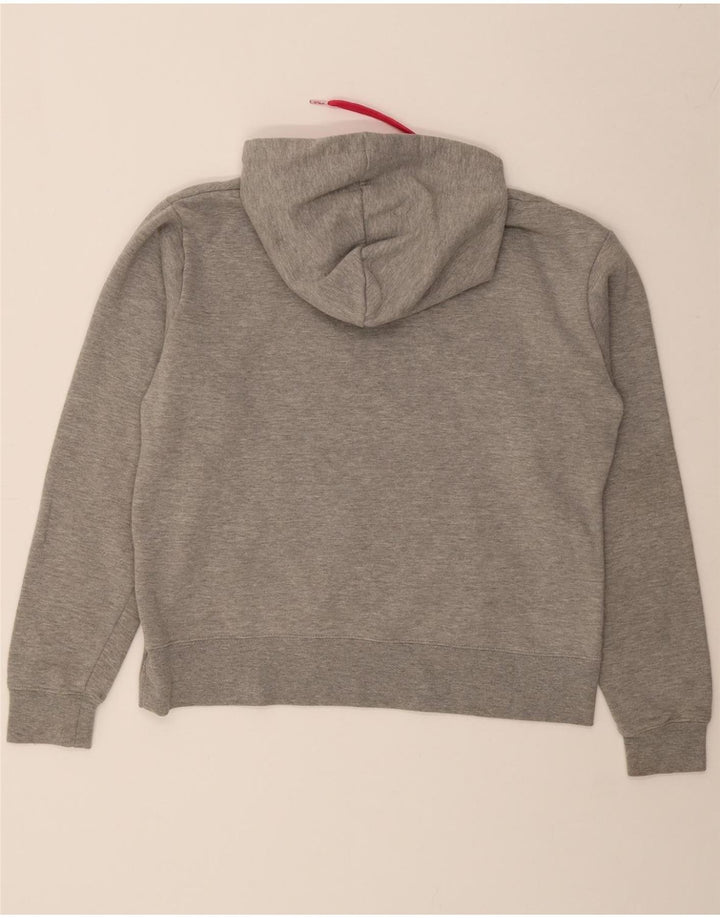 FILA Womens Graphic Hoodie Jumper UK 14 Large Grey Cotton Vintage Fila and Second-Hand Fila from Messina Hembry 