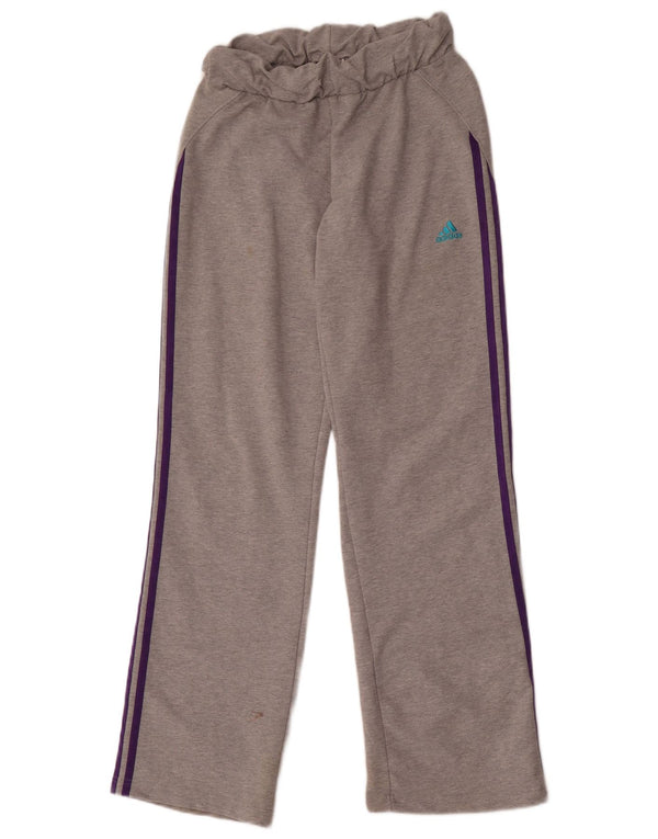 Calças de treino femininas Adidas UK 12 algodão cinza médio