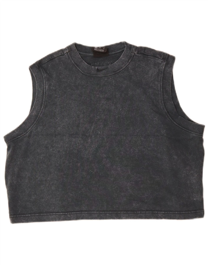 NIKE Womens Crop Vest Top UK 18 XL Cinza Algodão