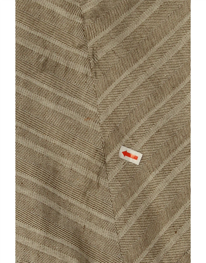 Saia maxi feminina Marks & Spencer Reino Unido 14 grande W32 algodão espinha de peixe cinza