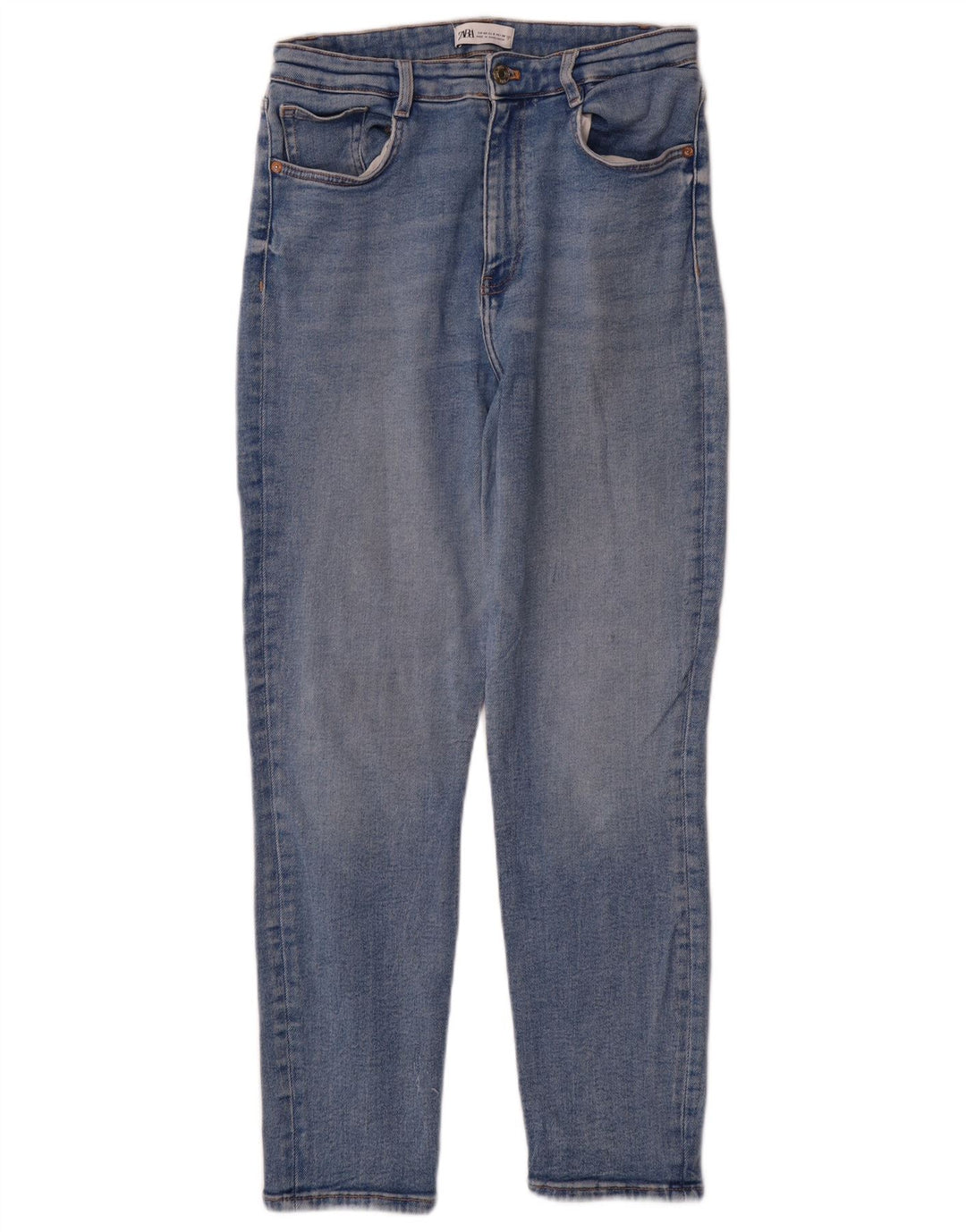 Zara Jeans Cônicos Femininos EU 40 Médio W30 L27 Azul Algodão