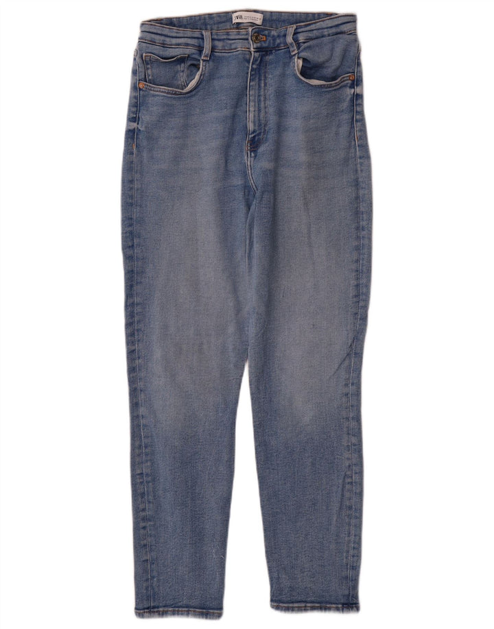 Zara Jeans Cônicos Femininos EU 40 Médio W30 L27 Azul Algodão