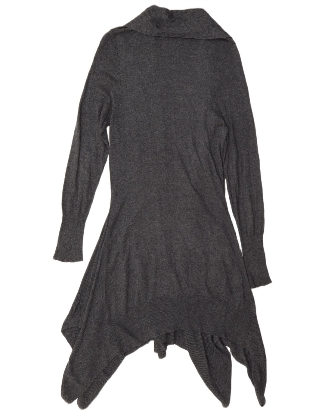 Suéter cardigã assimétrico feminino Marks & Spencer Reino Unido 14 cinza médio
