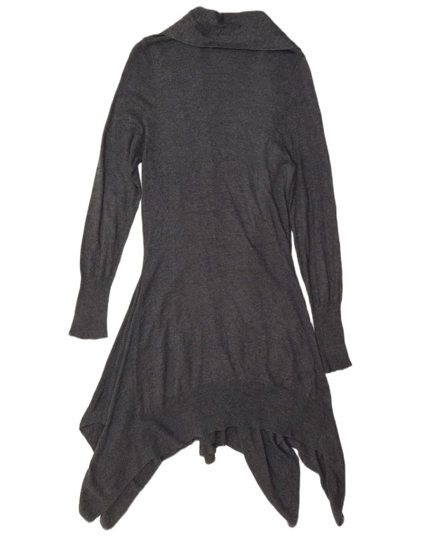 Suéter cardigã assimétrico feminino Marks & Spencer Reino Unido 14 cinza médio