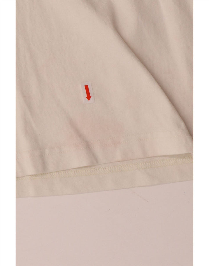 ADIDAS Mens Camiseta Top Médio Off White Algodão