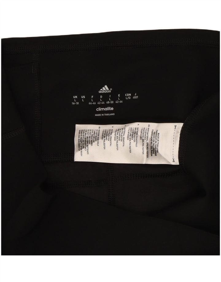 ADIDAS Womens Climalite Capri Leggings UK 16/18 Grande Preto Poliéster