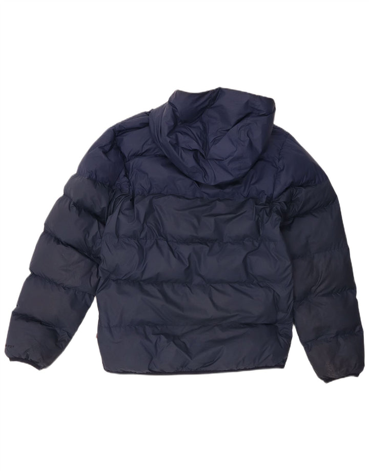Jaqueta acolchoada com capuz masculina Nike Storm-Fit Reino Unido 36 pequena azul marinho poliéster