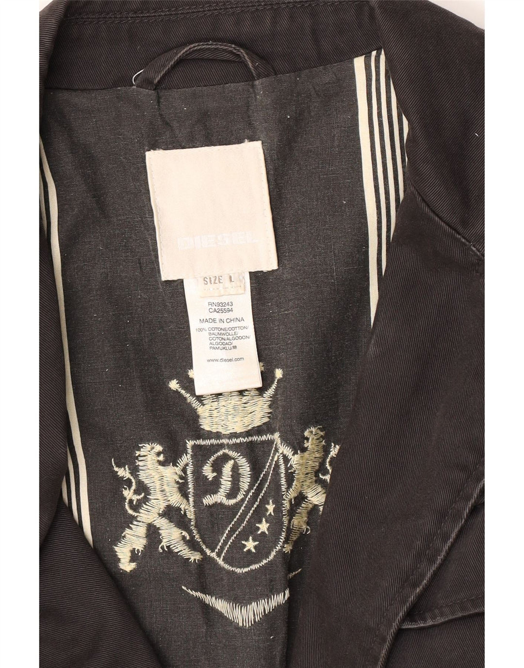 Jaqueta militar masculina Diesel UK 40 grande preta
