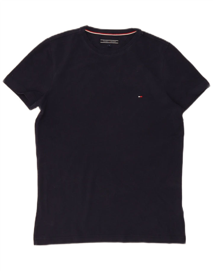 Camiseta masculina Tommy Hilfiger top pequeno algodão azul marinho