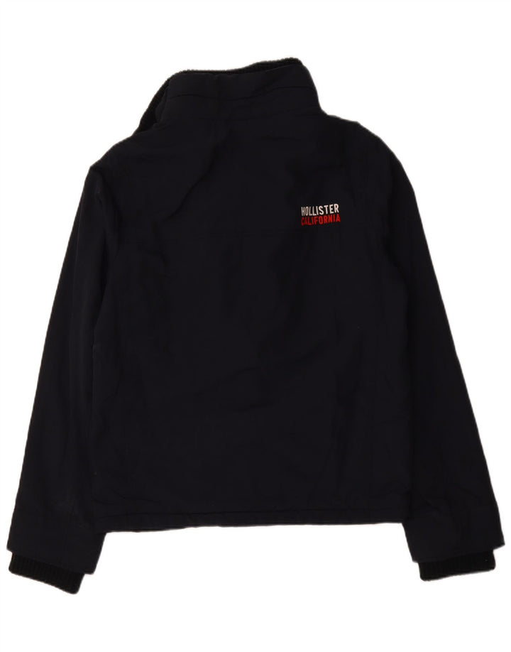 Jaqueta corta-vento masculina Hollister UK 38 poliéster azul marinho médio