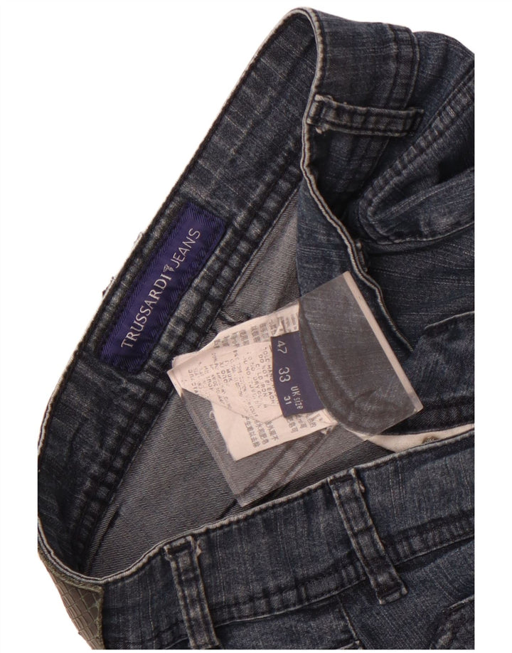 Jeans retos femininos Trussardi W31 L30 algodão azul