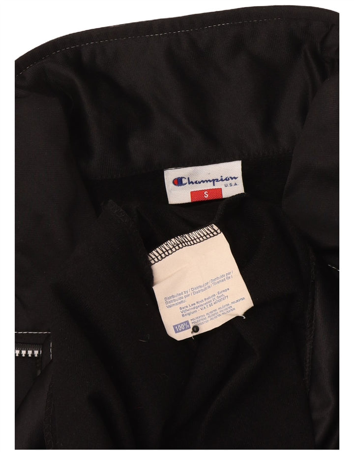 Champion Mens Graphic Tracksuit Top Jaqueta Pequena Poliéster Preto