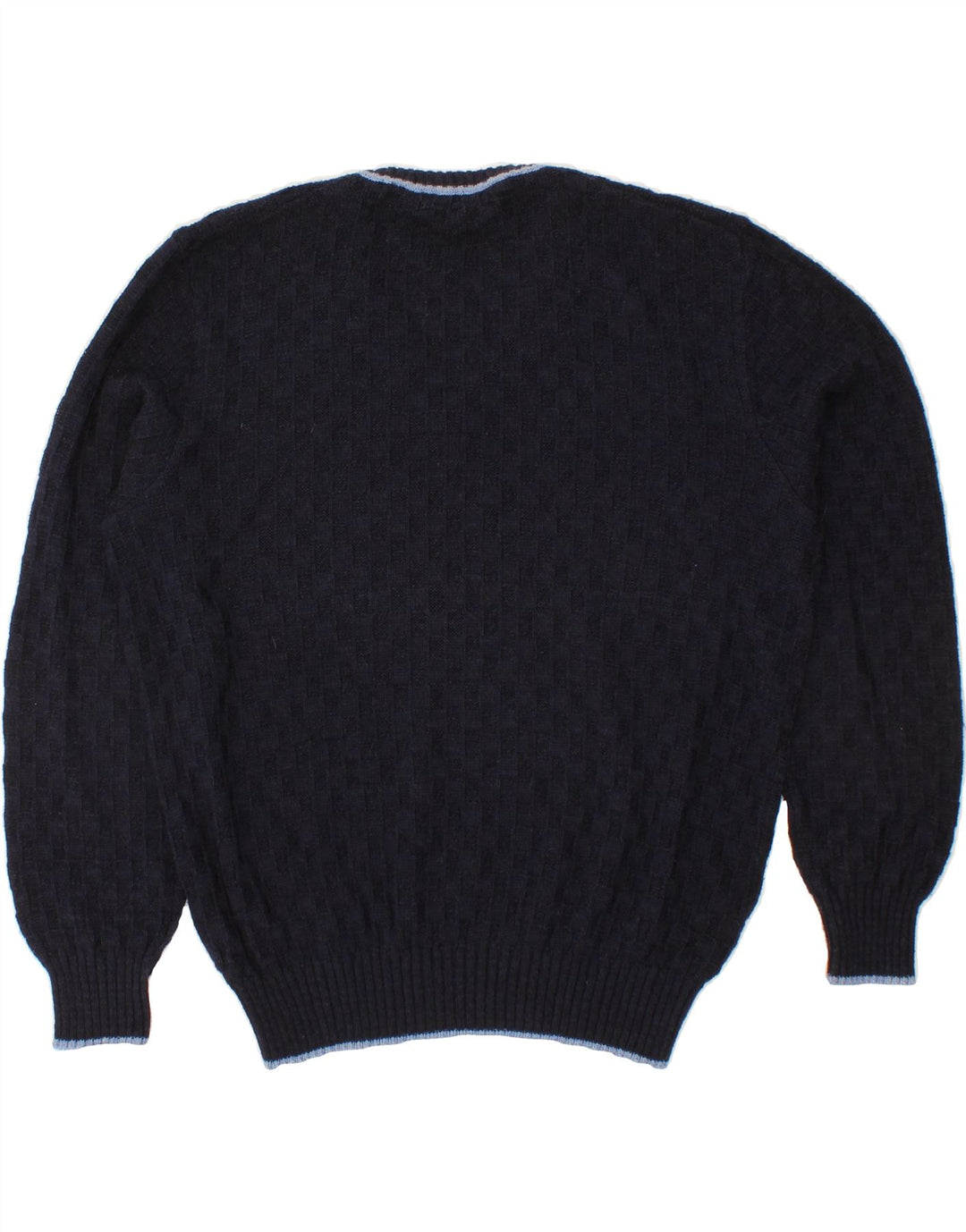 RODIER Mens V-Neck Jumper Sweater Large Navy Blue Cotton Vintage Rodier and Second-Hand Rodier from Messina Hembry 
