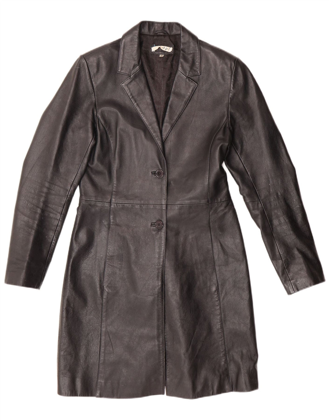 Casaco de couro feminino DPL UK 10 pequeno couro preto