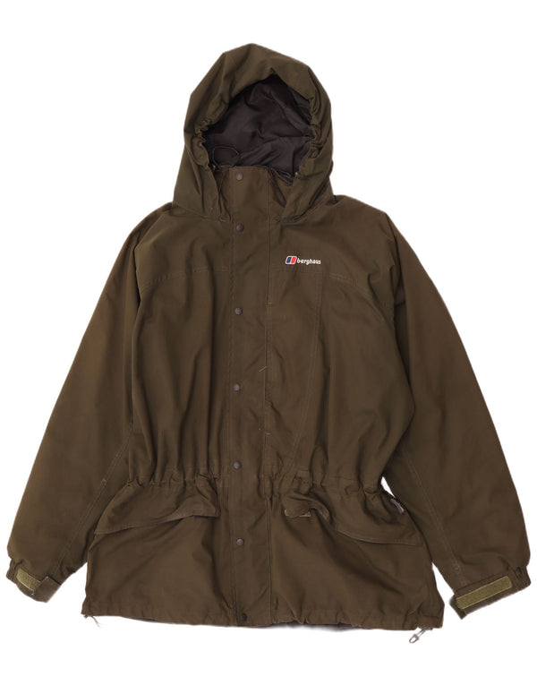 Jaqueta de chuva masculina Berghaus com capuz UK 42 XL Khaki Nylon