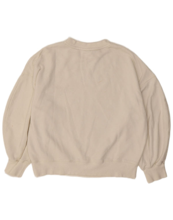 Puma moletom feminino oversized jumper UK 10 pequeno algodão branco