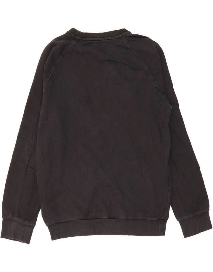 REEBOK Mens Graphic Sweatshirt Jumper Small Black Cotton Vintage Reebok and Second-Hand Reebok from Messina Hembry 