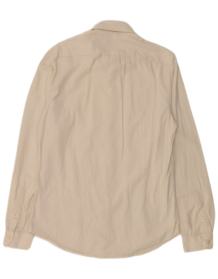 Zara Camisa masculina relaxada fit médio off white