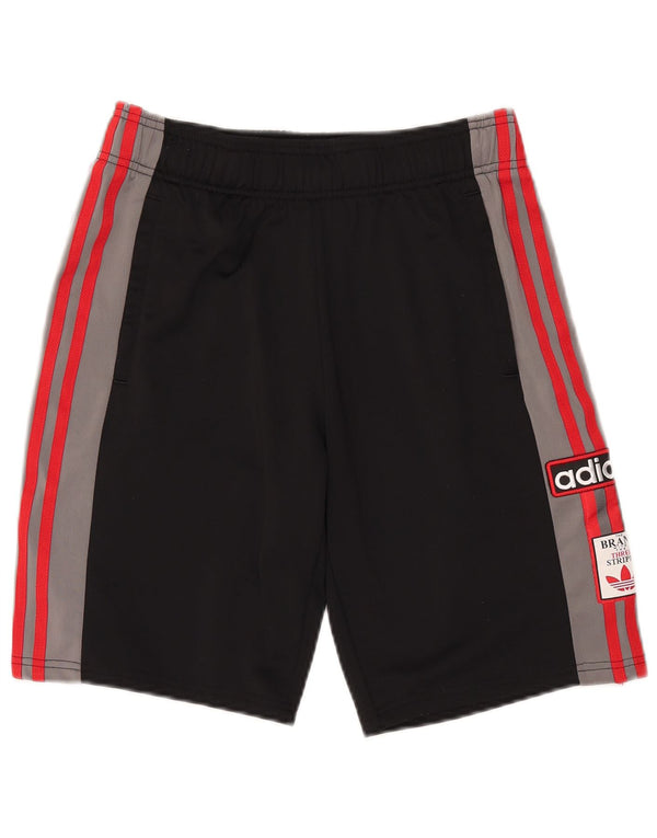 Shorts esportivos gráficos Adidas meninos 15-16 anos preto colorblock poliéster