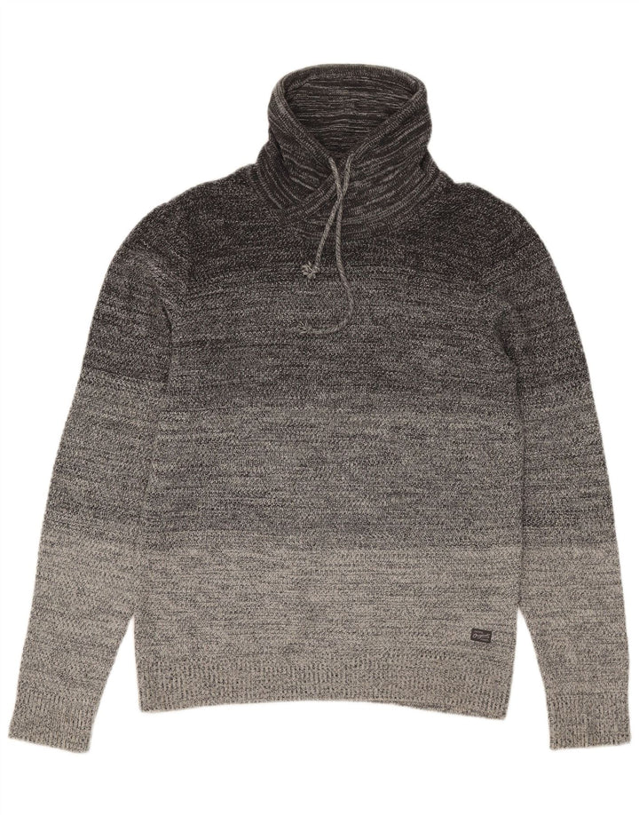 Suéter masculino Jack & Jones com gola redonda e algodão colorblock cinza médio