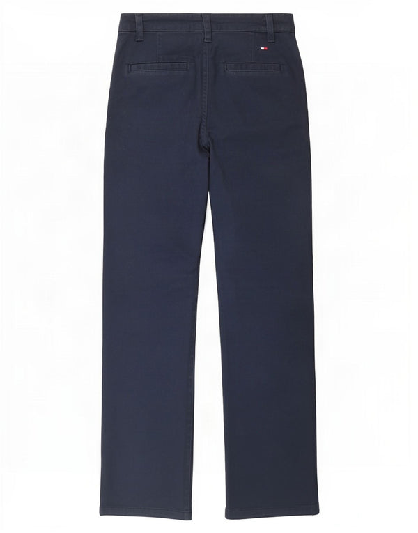 Tommy Hilfiger Calça Chino Feminina Stretch EUA 4 Pequeno W26 L26 Azul Marinho