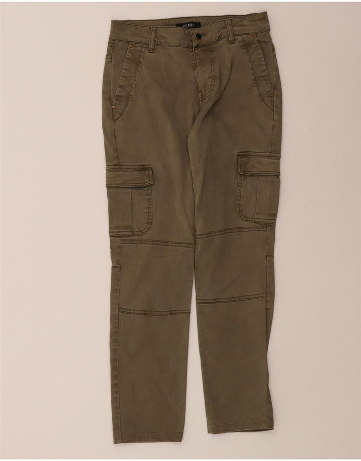 Calça cargo feminina GUESS Slim W26 L28 verde Lyocell