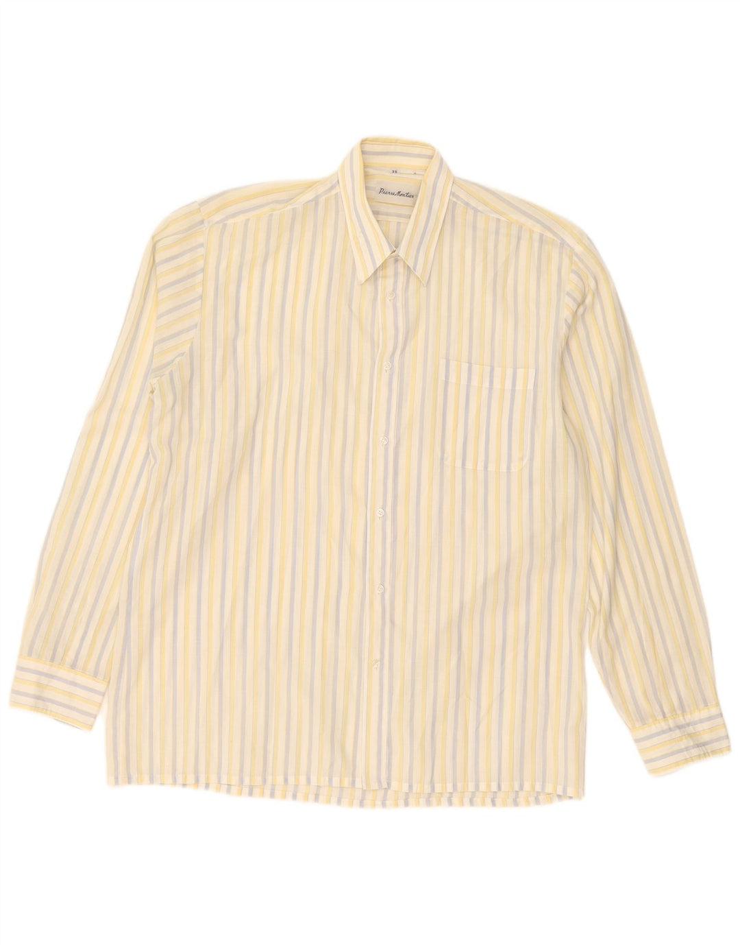 Camisa masculina vintage tamanho 39 listrada amarela média
