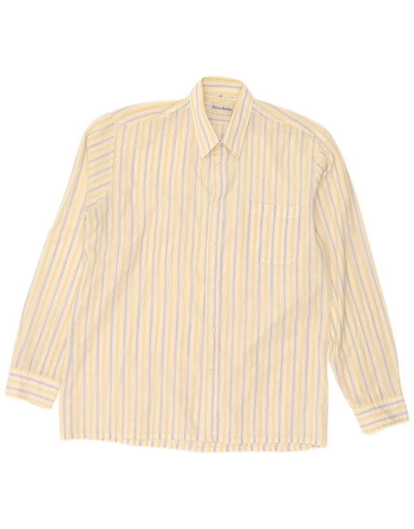 Camisa masculina vintage tamanho 39 listrada amarela média