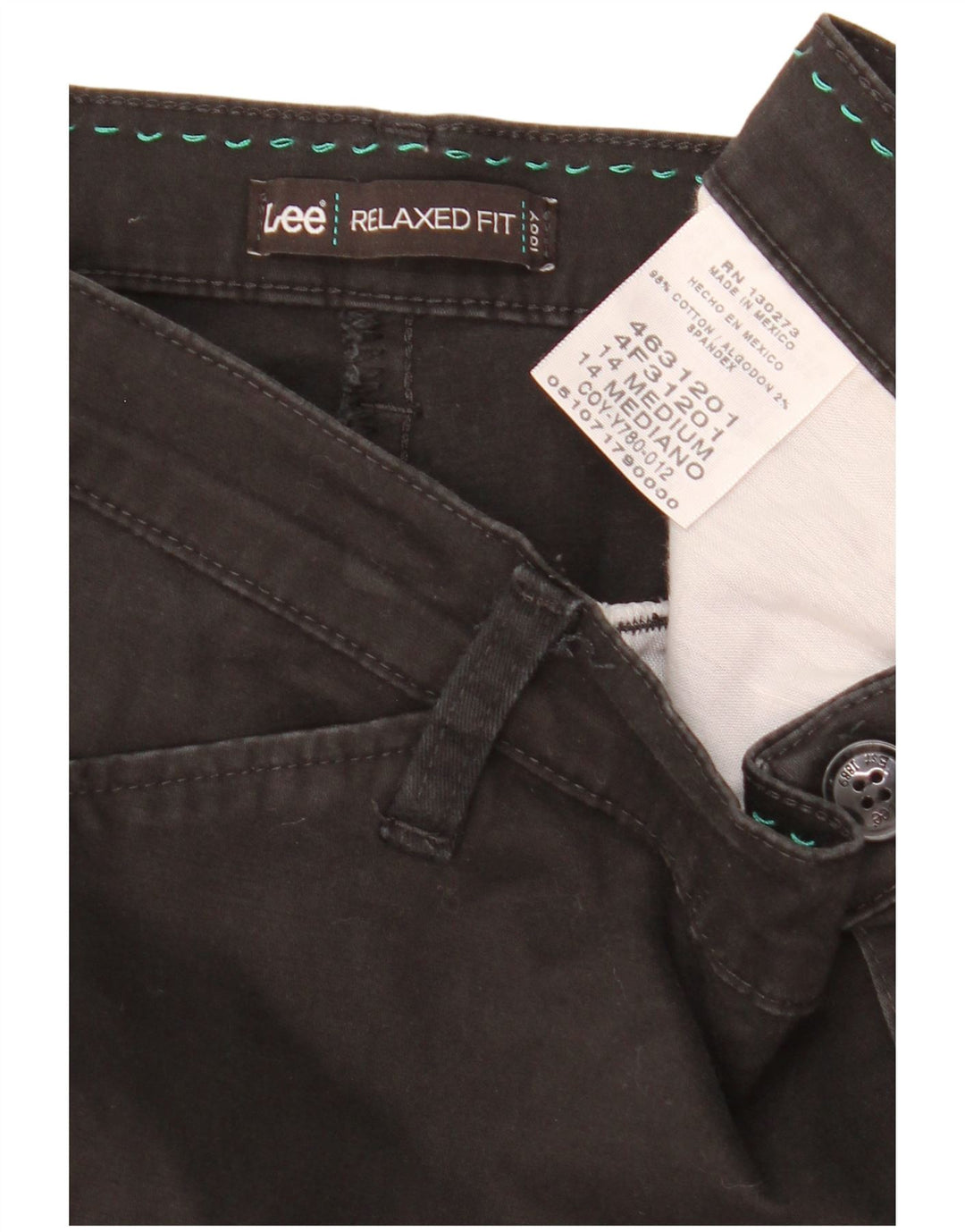 Lee feminino US14 W36 L31 algodão preto