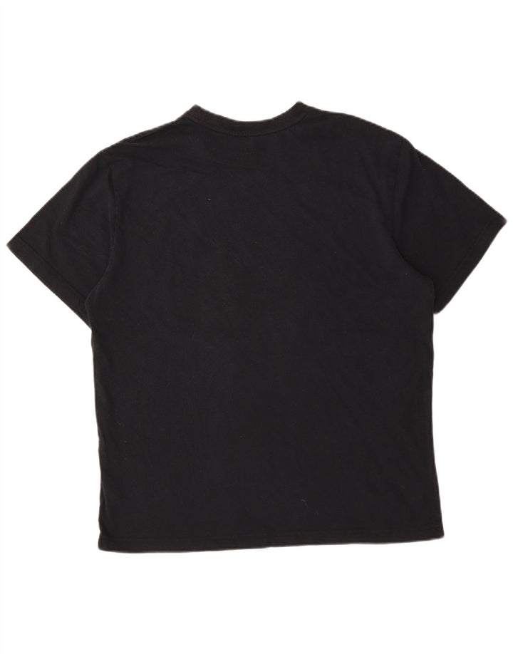 Reebok Mens Graphic T-Shirt Top Grande Algodão Preto