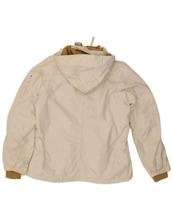 Jaqueta corta-vento feminina com capuz The North Face Reino Unido 16 grande nylon branco