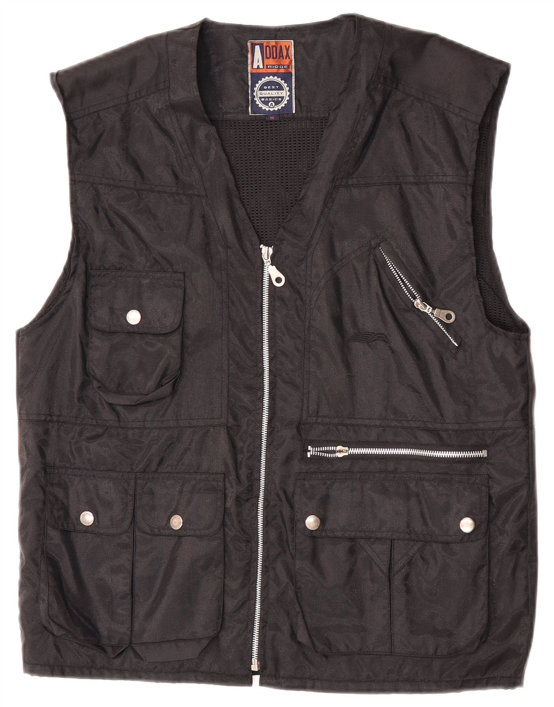 Colete utilitário masculino vintage UK 38 nylon preto médio