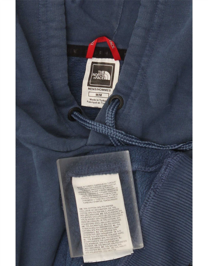 Suéter com capuz gráfico masculino The North Face algodão azul médio