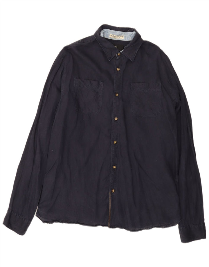 Camisa masculina Scotch & Soda Amsterdam Couture média azul marinho