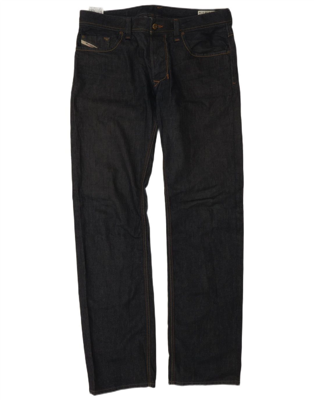 Diesel Mens Straight Jeans W33 L34 Azul Marinho Algodão