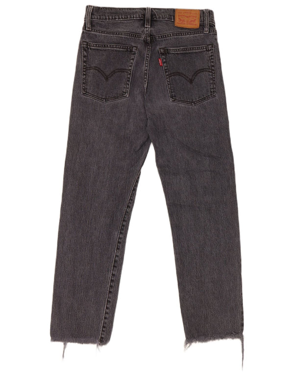 Jeans retos femininos Levi's W27 L26 algodão cinza