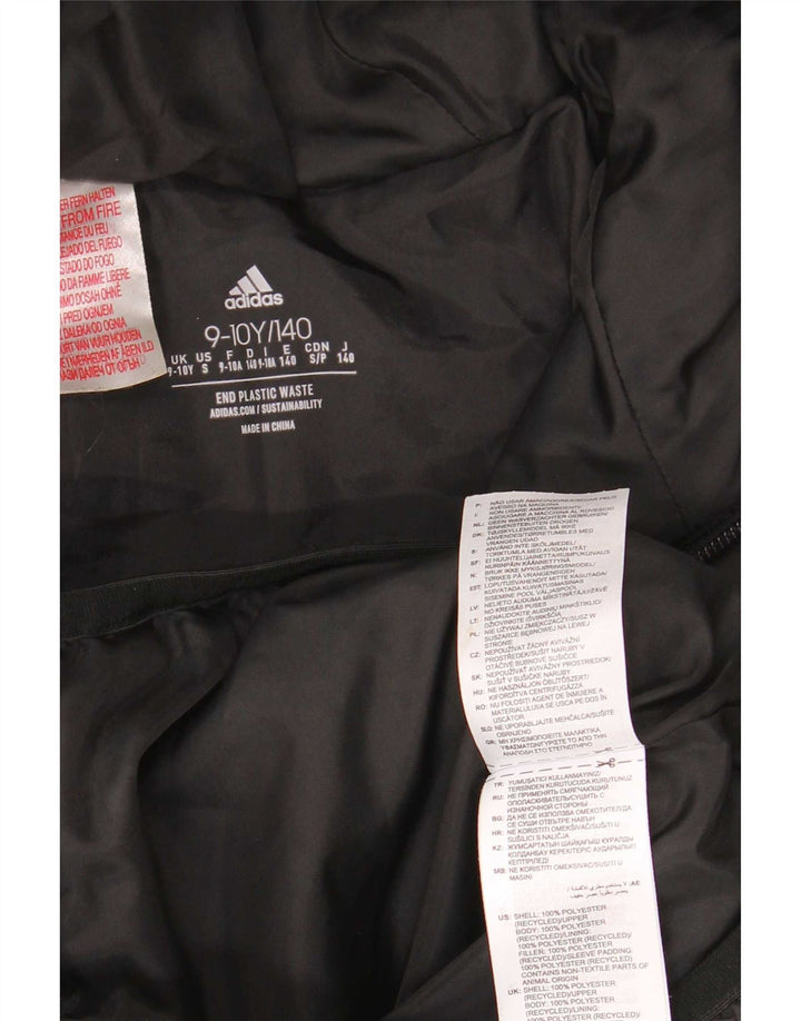 Casaco acolchoado com capuz Adidas Boys 9-10 anos preto poliéster