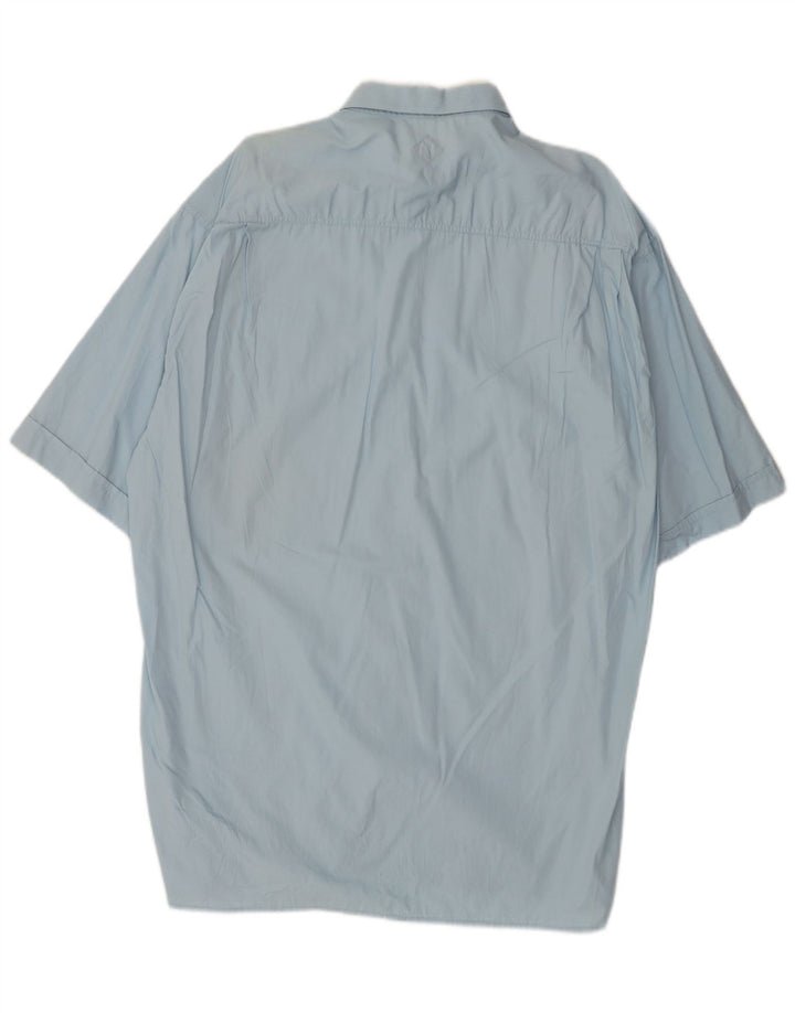 Camisa masculina de manga curta Ungaro tamanho 16 grande algodão azul