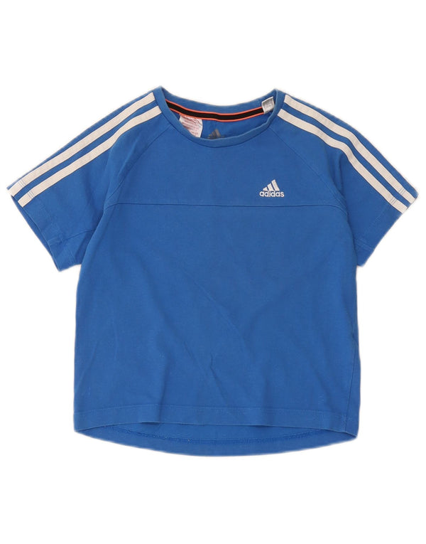 Camiseta Adidas Boys Climalite Top 7-8 Anos Azul Algodão