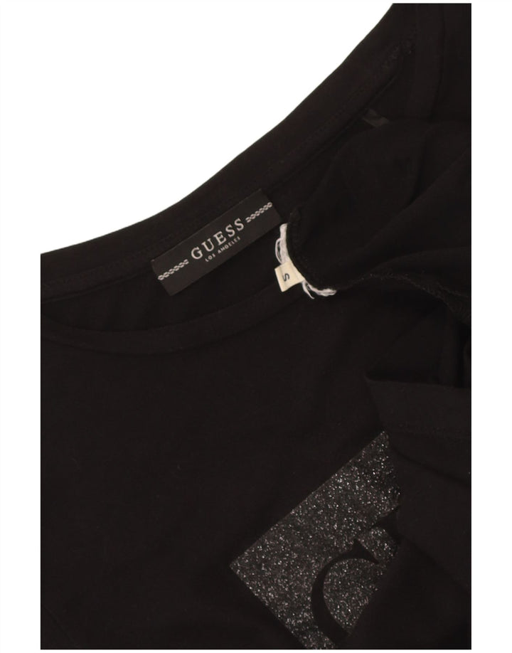 Camiseta feminina Guess com estampa gráfica UK 10 pequena preta