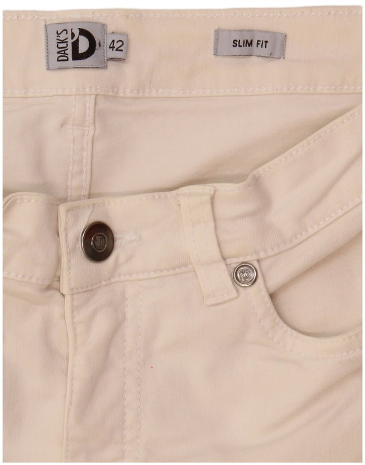 DACK'S Jeans Slim Feminino IT 42 Médio W28 L29 Algodão Branco