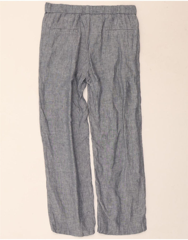 Calça chino feminina DACK'S com perna larga e pegged, pequena W30 L27 azul