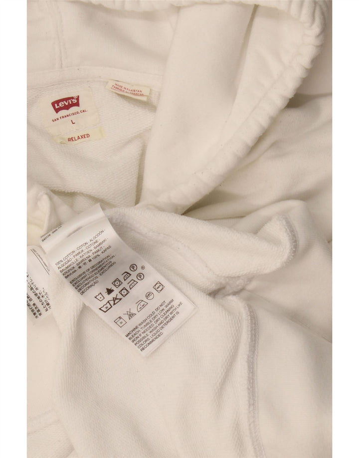 Suéter com capuz relaxado masculino Levi's grande algodão branco