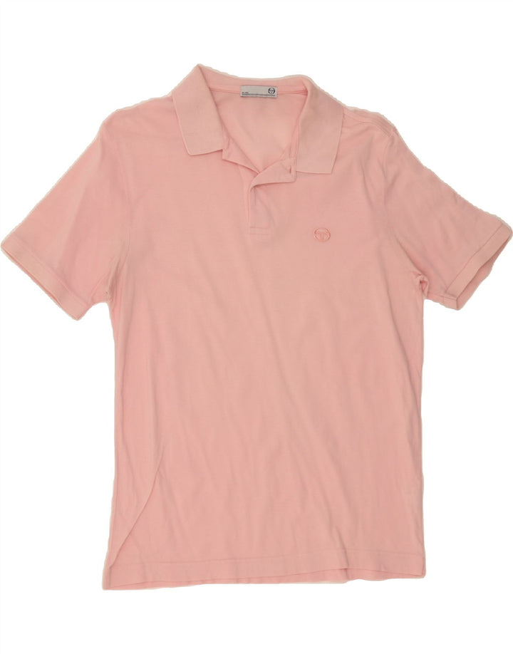 SERGIO TACCHINI Mens Milano Polo Shirt Medium Pink Cotton Vintage Sergio Tacchini and Second-Hand Sergio Tacchini from Messina Hembry 