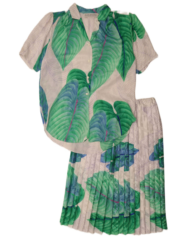 Conjunto de saia feminina E+M Augustat de 2 peças EU 42 grande W32 cinza floral poliéster