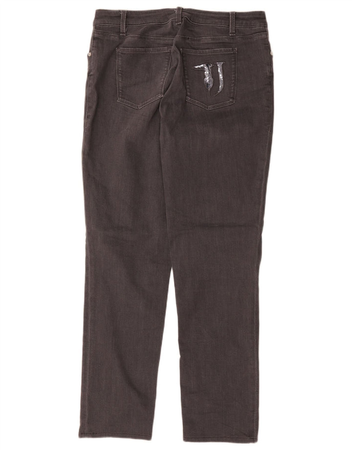 Jeans retos femininos Trussardi W36 L29 algodão cinza